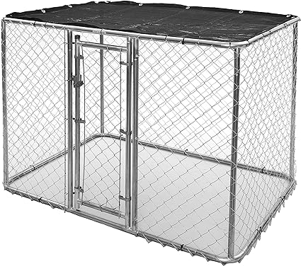 Midwest Chain Link Portable Dog Kennel Silver 72″ x 48″ x 48″