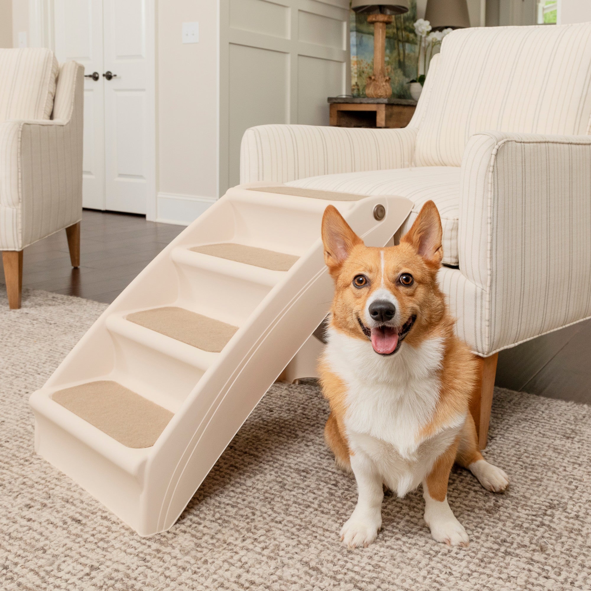 PetSafe CozyUp Folding Pet Steps Small Tan 24″ x 16″ x 20″