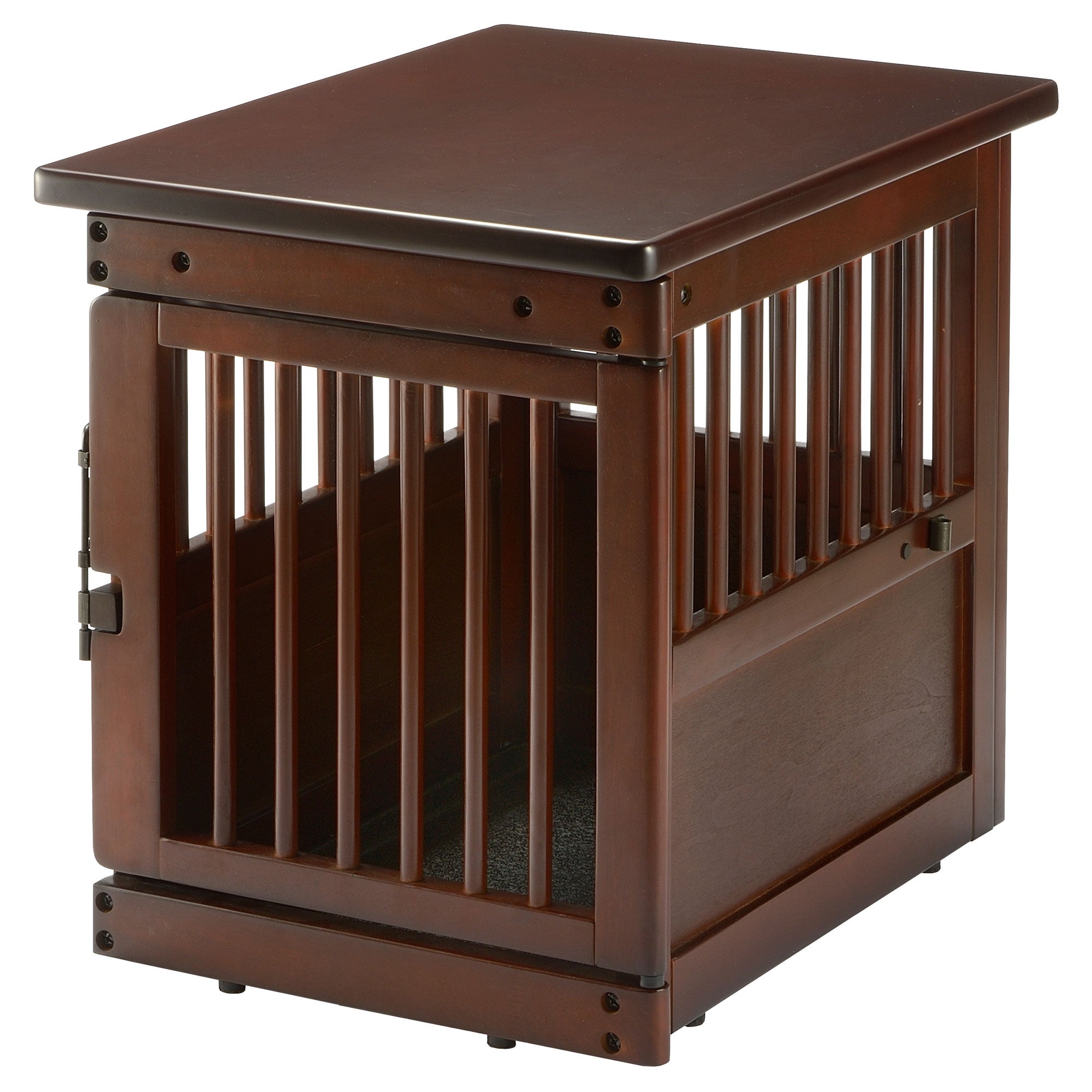 Richell Wooden End Table Dog Crate Small Dark Brown 24″ x 18.1″ x 20.9″